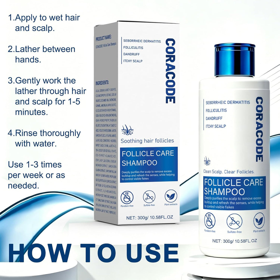 Folliculitis Shampoo for Itchy, Flaky Scalp - Purifying Formula for a Soothed, Balanced Scalp &amp; Oily Scalp Care, Men &amp; Women