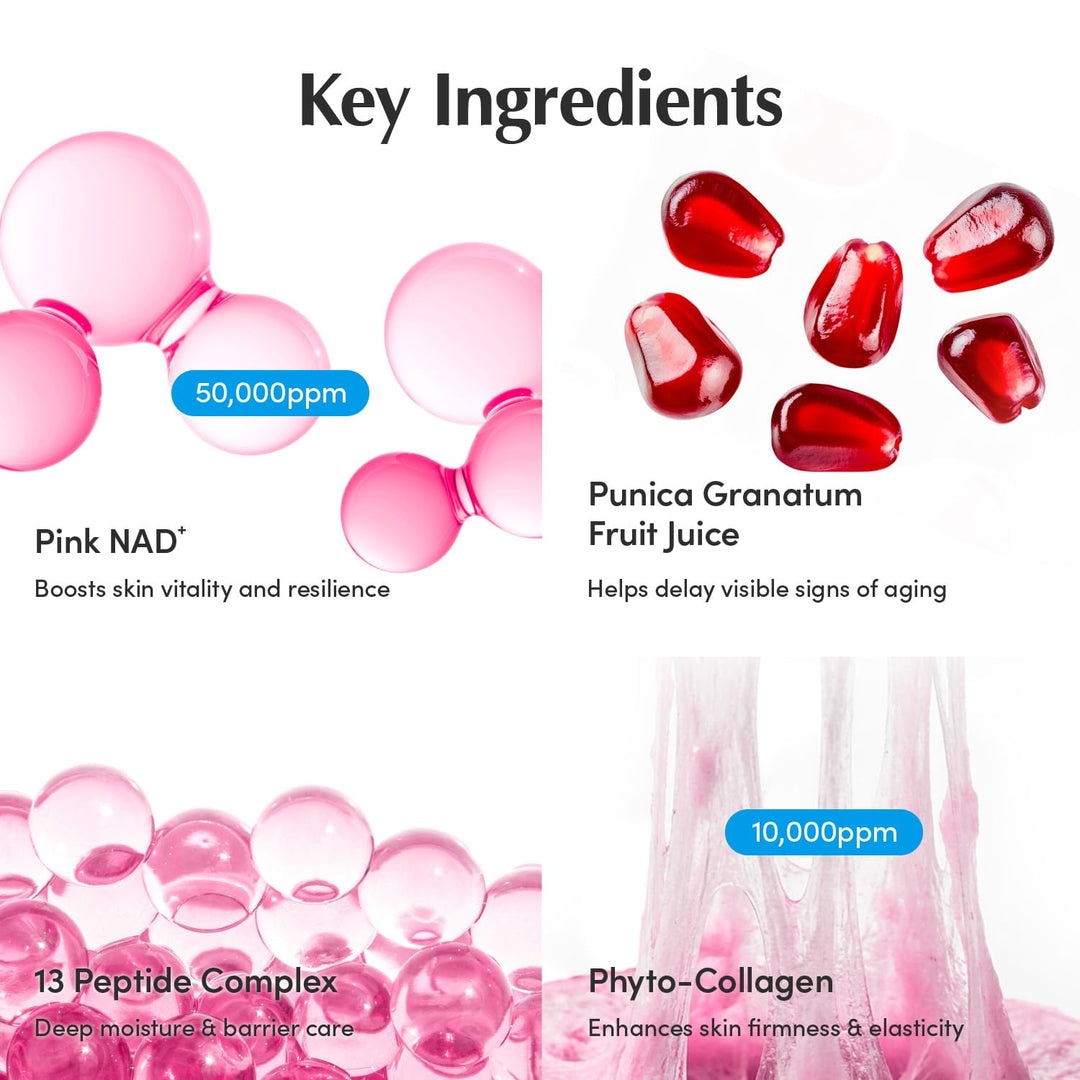 EQQUALBERRY NAD+ Peptide Boosting Cream – NAD+ 5% &amp; 13 Peptides Anti-Aging Korean Skincare Face &amp; Body Cream | Firming &amp; Lifting Pink Neck Cream for Sagging Skin