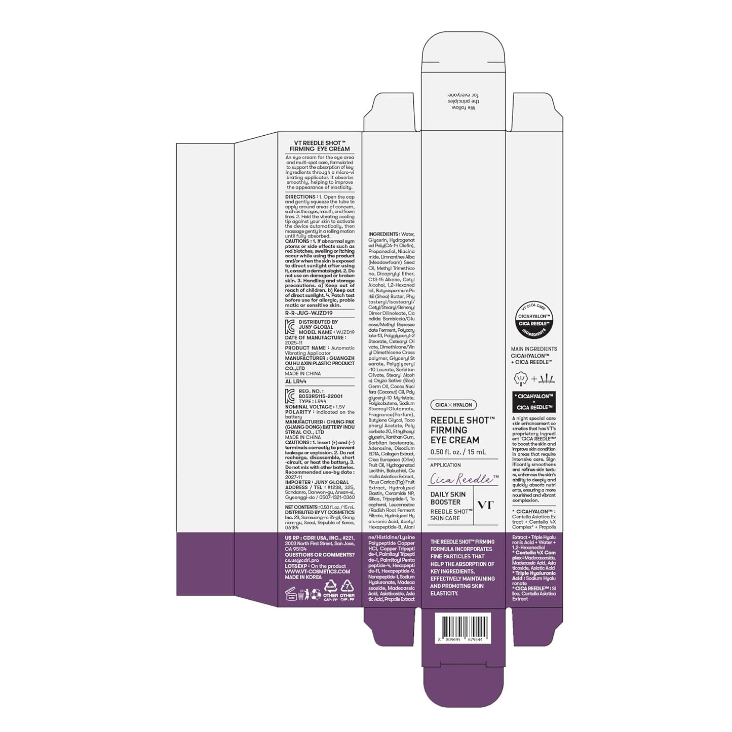 VT COSMETICS Reedle Shot Firming Eye Cream, Korean Skincare