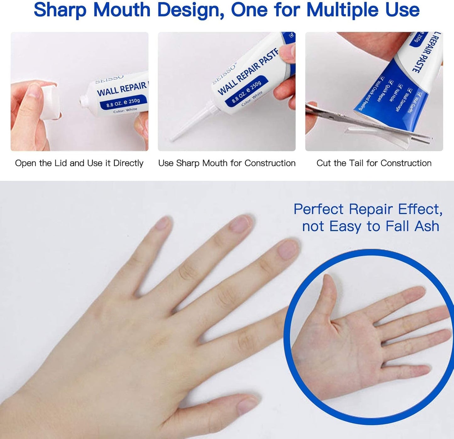 🏠 Wall Repair Paste for Cracks & Holes – Free Nozzle, Scraper & Sandpaper Kit Included