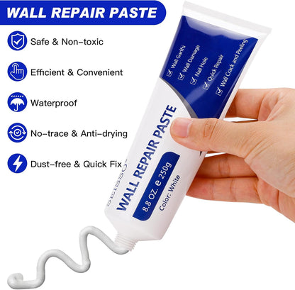 🏠 Wall Repair Paste for Cracks & Holes – Free Nozzle, Scraper & Sandpaper Kit Included