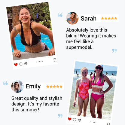 High Waisted Tummy Control Color Block Bikini Sets