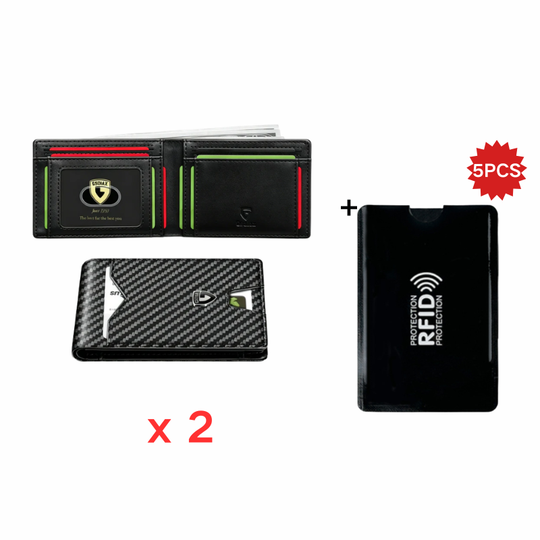 Limited-Time Discount!!🏆RFID-Blocking Leather and Carbon Fiber Credit Card Holder