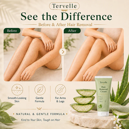 Tervelle™ Premium Depilatory Cream for Women and Men | Natural Gentle Hair Remover