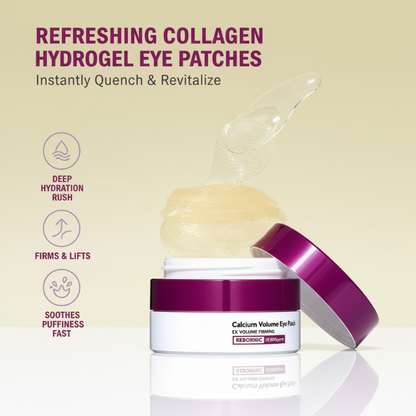 Dr.Melaxin Calcium Volume Eye Patches – Firming Hydrogel Under Eye Masks for Puffiness Fine Lines, Deep Hydration