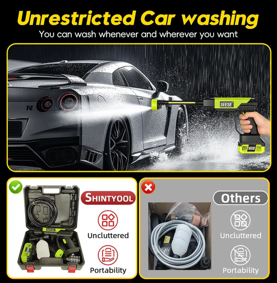 SEESE Cordless Pressure Washer and Single Port Charger Base, Bottle Portable Washer for Car,Home Cleaning &amp; Garden Watering