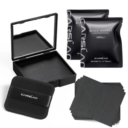 CARSLAN Black Magnet Oil Blotting Setting Sheet With Powder More Control Oil Keep Fresh