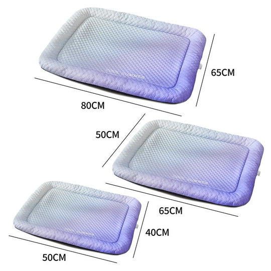 ❄️Pet Cooling Mat for Dogs &amp; Cats 🐾 Naturally Cool Ice-Silk Pad • Breathable, Washable &amp; Soft 🌿  For Floors, Sofas &amp; Car Travel • Multiple Sizes • Gradient Colours ☀️🐶🐱