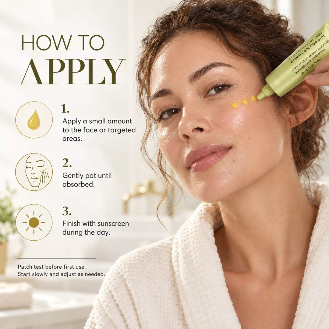Vitamin C Booster Shot, Pure Vitamin C + Glutathione for Bright, Healthy Skin Glow