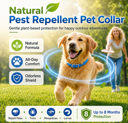 LIMITED TIME 50% OFF!🎁50K+ SOLD!🏆 Natural Essential Oil Pet Pest Repellent Collar - Adjustable Fit &amp; Lightweight