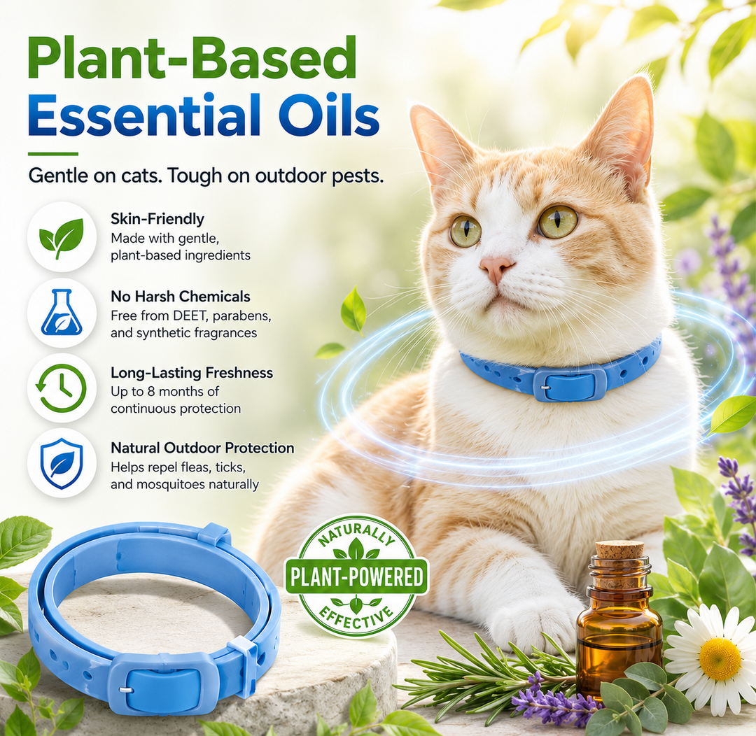 LIMITED TIME 50% OFF!🎁50K+ SOLD!🏆 Natural Essential Oil Pet Pest Repellent Collar - Adjustable Fit &amp; Lightweight