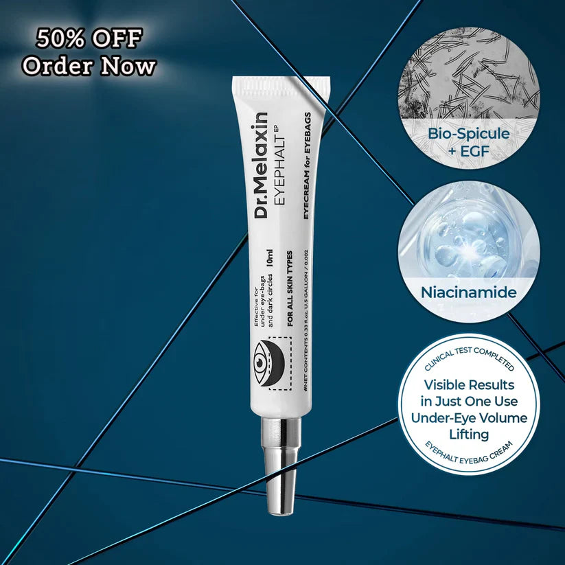 [Dr.Melaxin Official] Eyephalt Eye Cream | Eye Bag Remover Puffiness, Dark Circles, Wrinkles, Eye Skin Care EGF Anti-Aging, Niacinamide & Ceramide, 0.33 fl.oz