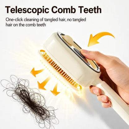 Electric Spray Air Cushion Massage Comb – Self-Cleaning Anti-Tangle Anti-Static Hair Brush | Scalp Massage & Volumizing Brush for Frizzy, Dry Hair Care (No Oil Included)