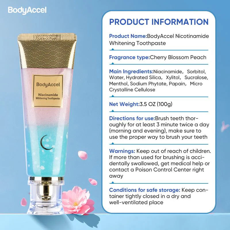 💖Niacinamide Whitening Toothpaste🦷Pearly White Teeth Revealed🦷Your Smile&