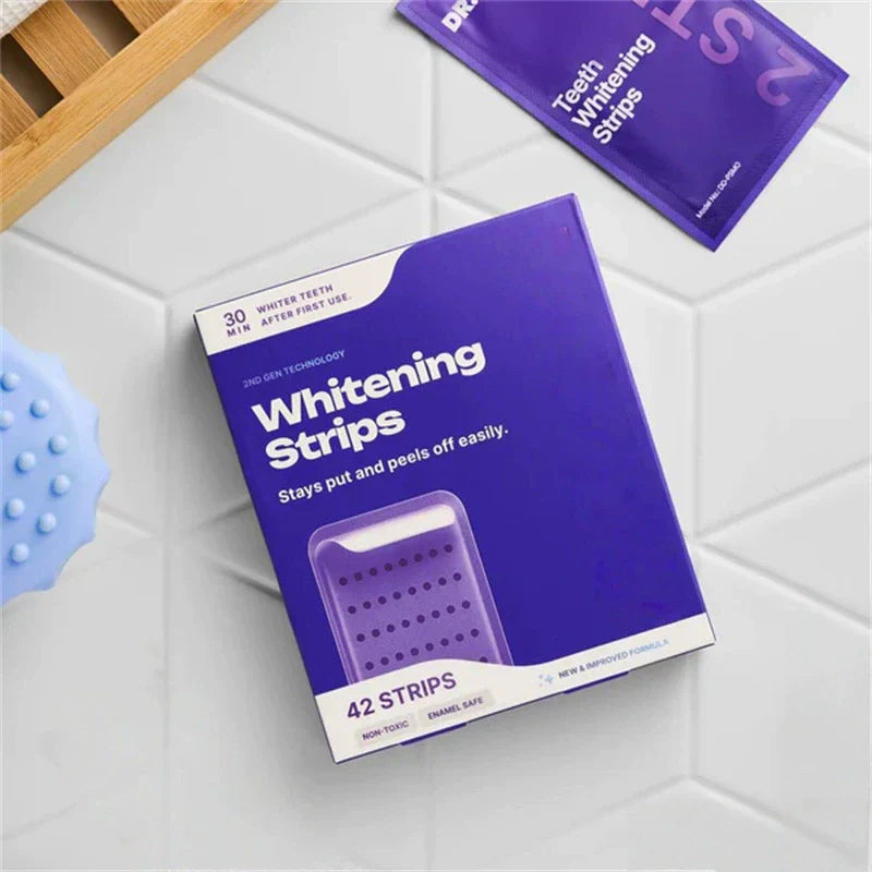 🏆Flash Sale-Purple Whitening Strips🦷Non Sensitive Teeth Whitening , Peroxide-Free-ABB8