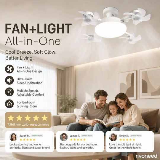🌀49% OFF NOW! 💡Foldable Socket Ceiling Fan Light with Remote, Energy-Saving Cooling &amp; Lighting for Bedroom &amp; Home