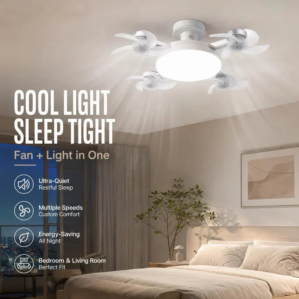 🌀49% OFF NOW! 💡Foldable Socket Ceiling Fan Light with Remote, Energy-Saving Cooling &amp; Lighting for Bedroom &amp; Home