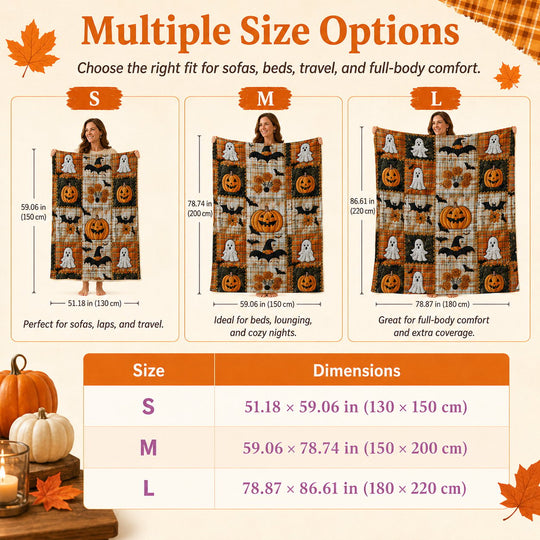 LAST DAY SALE 40%🏆Halloween Patchwork Flannel Blanket