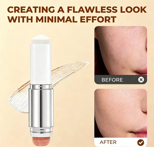 [OFFICIAL PRODUCT] Cover Cream Stick V w/ Detachable Brush - Korean Skin Care Color-Changing Foundation Stick with Collagen Capsules