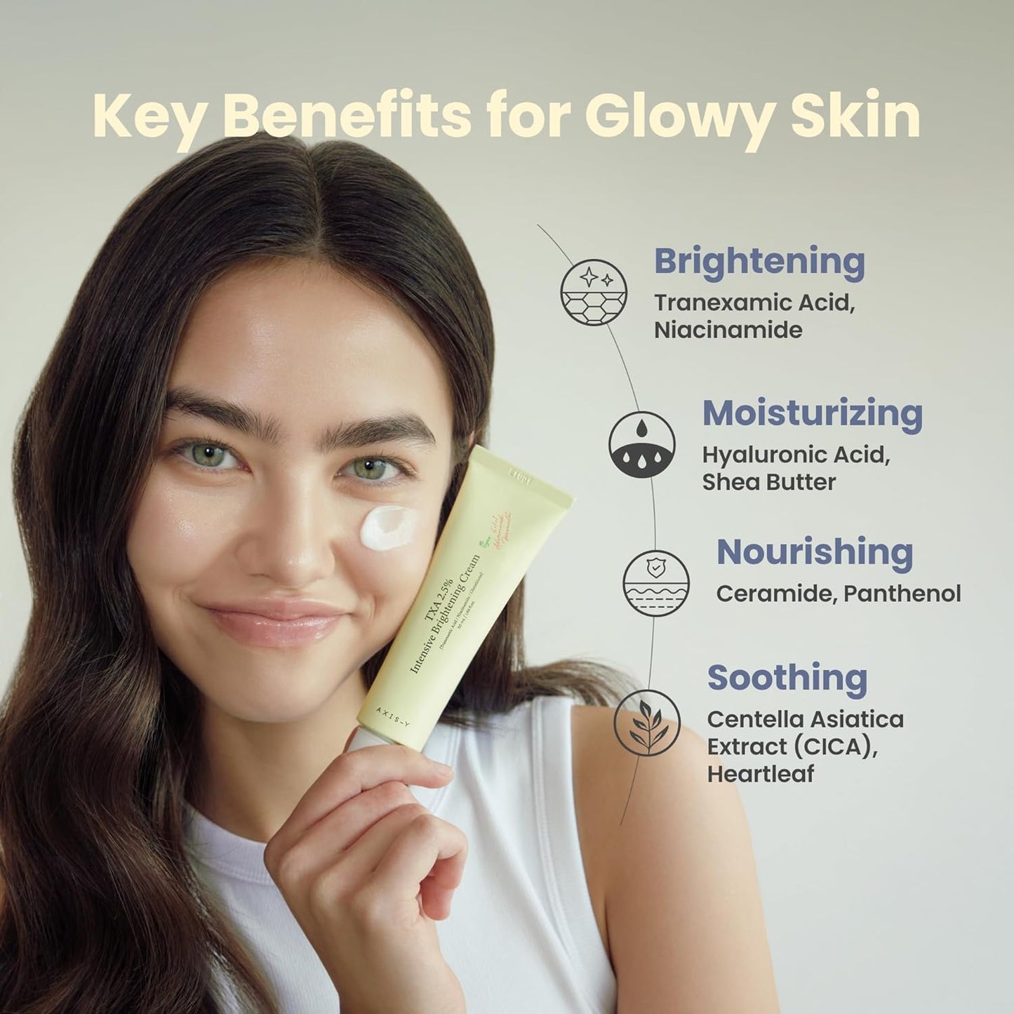 AXIS-Y TXA 2.5% Intensive Brightening Cream – Tranexamic Acid Moisturizer with Niacinamide and Glutathione for Dark Spots and Uneven Skin Tone