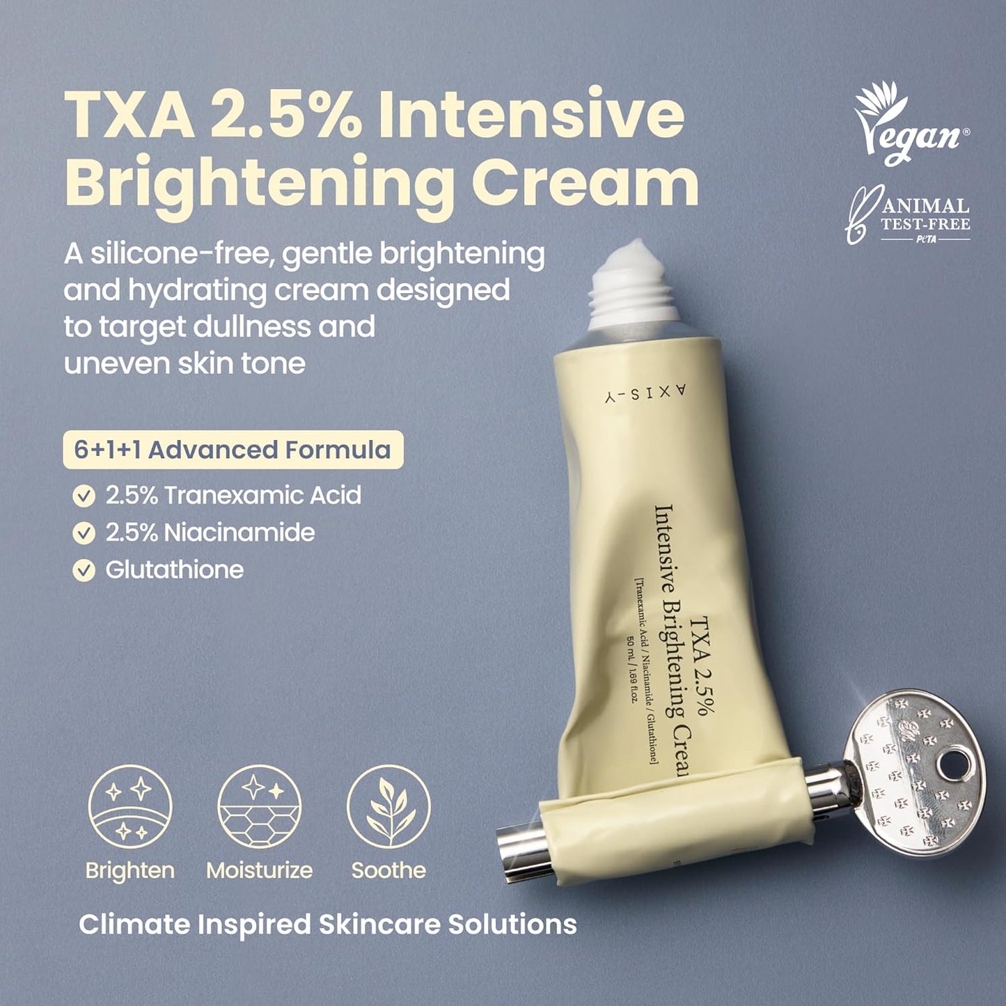 AXIS-Y TXA 2.5% Intensive Brightening Cream – Tranexamic Acid Moisturizer with Niacinamide and Glutathione for Dark Spots and Uneven Skin Tone