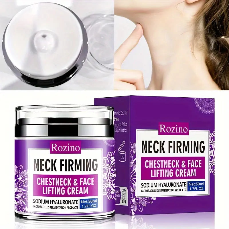 Rozino Neck & Chest Firming Cream - Hydrating Moisturizer for Fine Lines, Visibly Smooths Skin with Sodium Hyaluronate, 50g