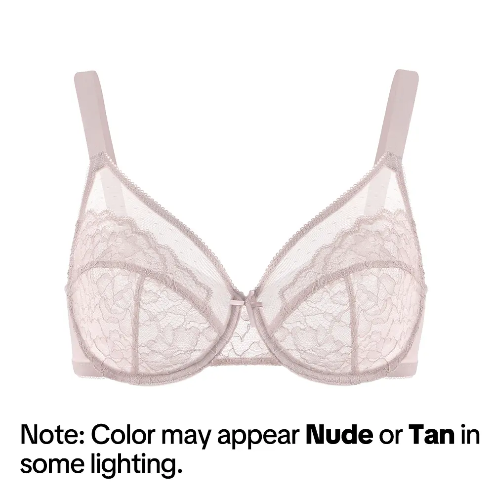 💞50K+ SOLD!👙HSIA Enchante Floral Lace Plus Size Underwire Unlined Unpadded Minimizer Full Coverage Bra Women&