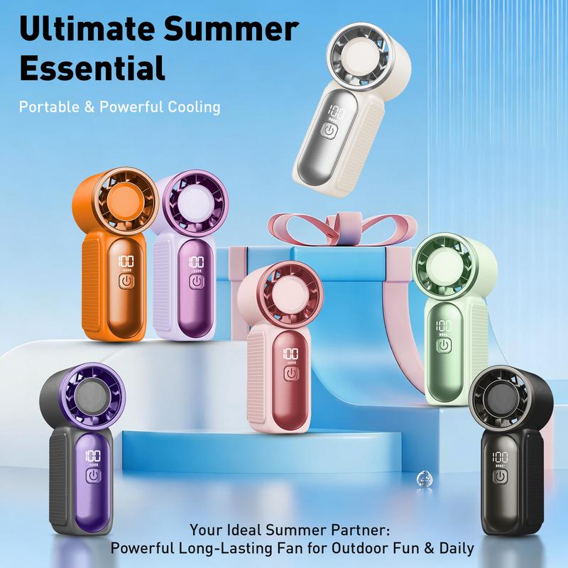 Mini Handheld Fan with LED Display|  6 speeds, 10.7 hours of cool| Weighs nothing – goes anywhere