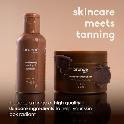 Brunae Body Tanoholic Duo - Accelerating Tanning Oil & Tanning Balm for Faster, Deeper Tan