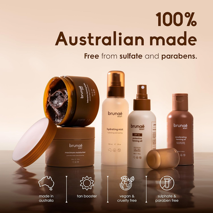 Brunae Body Tanoholic Duo - Accelerating Tanning Oil & Tanning Balm for Faster, Deeper Tan