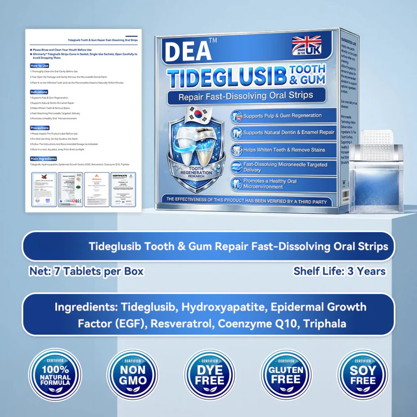 DEA® 🦷 Tideglusib Fast‑Dissolving Tooth &amp; Gum Repair Oral Strips 💥🎉