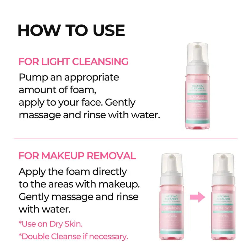 [Dr.Melaxin Official] Melting Cleanse Hypoallergenic Makeup remover with Quick Bubble, Deep Pore Cleansing for all skin type