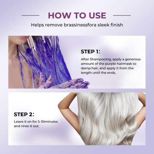 Karseell Purple Hair Mask Professional Neutralizes Brass &amp; Yellow Tones For Blonde Silver Gray Highlighted Hair