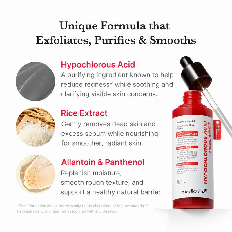 Hypochlorous Acid Rice Peel Shot Duo For Face & Body