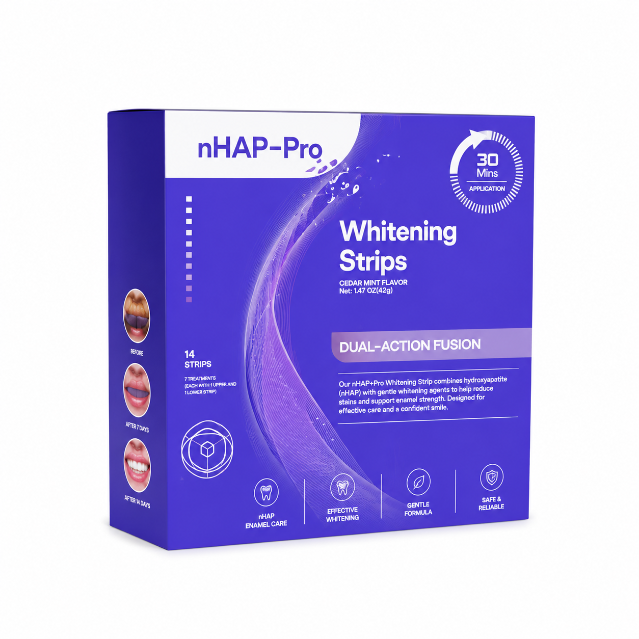🏆Flash Sale-Purple Whitening Strips🦷Non Sensitive Teeth Whitening , Peroxide-Free-ABB8