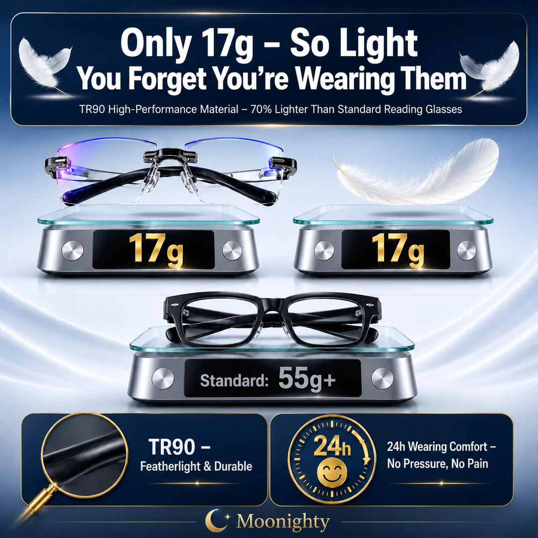 Crystal Clear Reading Glasses – Lightweight Frameless Design with Premium Diamond-Cut Finish