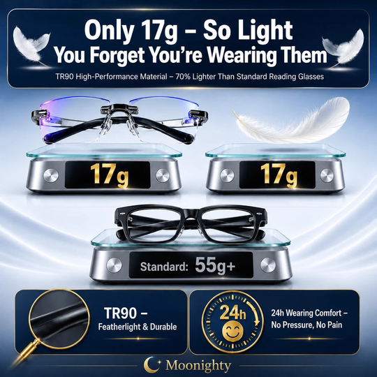 Crystal Clear Reading Glasses – Lightweight Frameless Design with Premium Diamond-Cut Finish