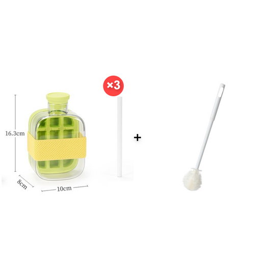 2-in-1 Ice Cube Maker Water Bottle Built-In Ice Tray, Food-Grade Silicone, Bpa-Free. Make Ice &amp; Store Water In One Bottle – Ideal For Gym, Office &amp; Travel! ‍♂