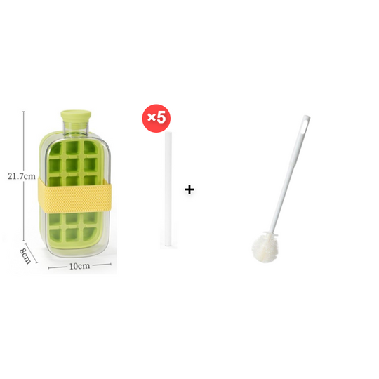 2-in-1 Ice Cube Maker Water Bottle Built-In Ice Tray, Food-Grade Silicone, Bpa-Free. Make Ice &amp; Store Water In One Bottle – Ideal For Gym, Office &amp; Travel! ‍♂