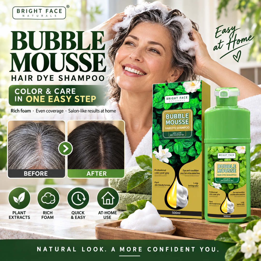 💈40% OFF NOW! Long-Lasting Plant-Based Foam Hair Dye, Bubble Mousse Hair Dye Shampoo, Easy At-Home Hair Color, Gentle Formula for Gray Hair Coverage