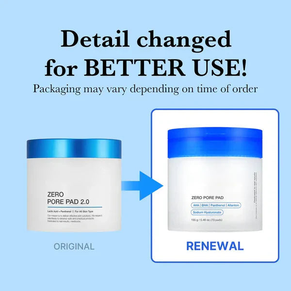 Zero Pore Pads (AHA + BHA) | Korean No.1 Viral Toner Pads