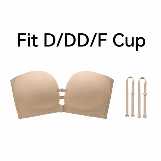 LUCKMEEY Womens Strapless Front Closure Bra Push Up Lift Bra Padded Add Cup