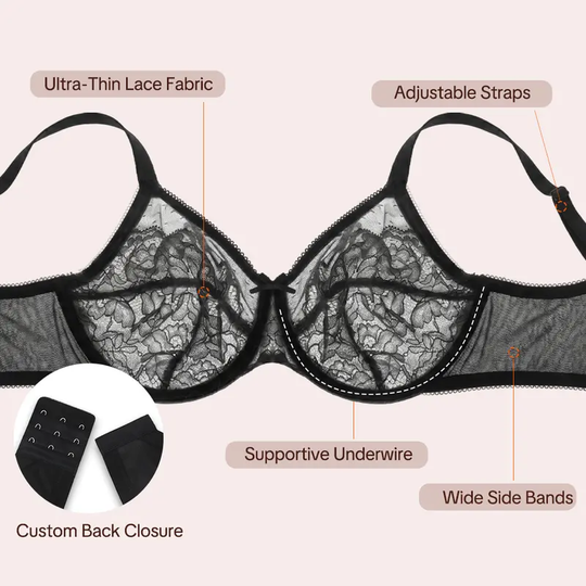 💞50K+ SOLD!👙HSIA Enchante Floral Lace Plus Size Underwire Unlined Unpadded Minimizer Full Coverage Bra Women&