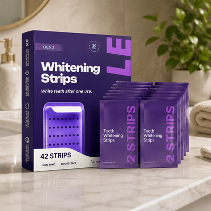 🏆Flash Sale-Purple Whitening Strips🦷Non Sensitive Teeth Whitening , Peroxide-Free-ABB8