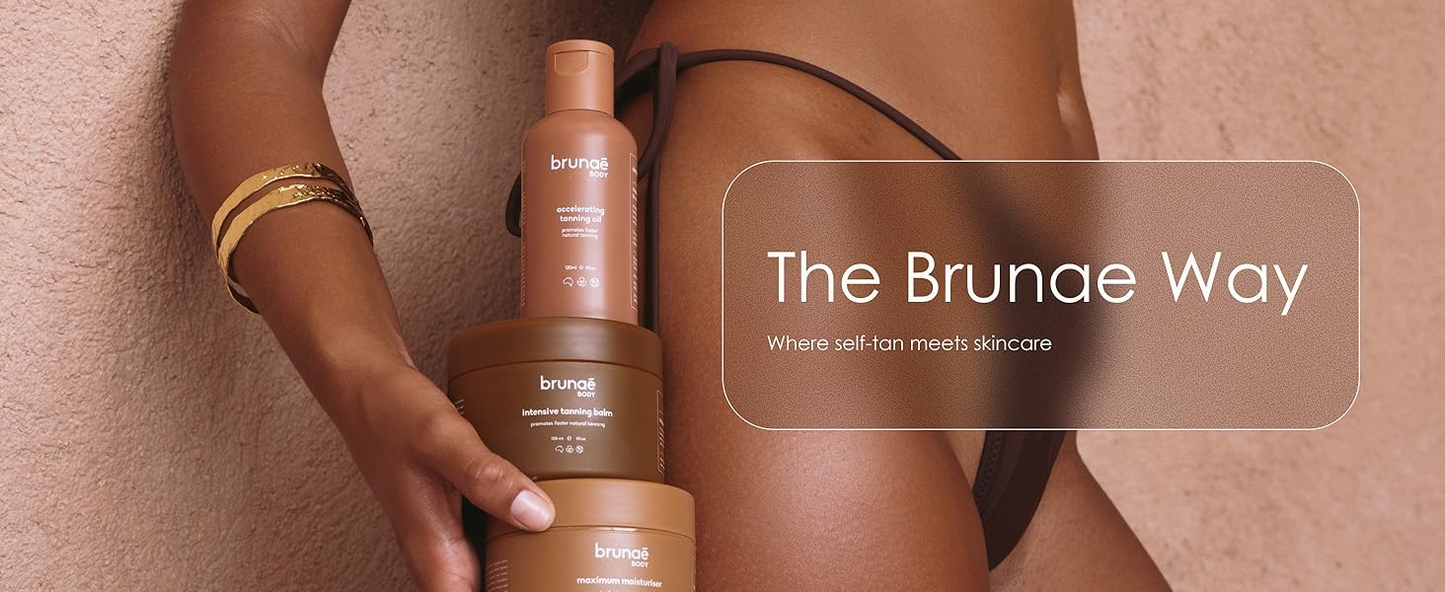 Brunae Body Tanoholic Duo - Accelerating Tanning Oil & Tanning Balm for Faster, Deeper Tan