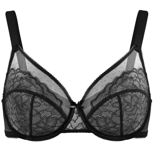 💞50K+ SOLD!👙HSIA Enchante Floral Lace Plus Size Underwire Unlined Unpadded Minimizer Full Coverage Bra Women&