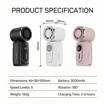 🏖️ 3000mAh USB Clip Fan – 360° Rotatable, Ultra-Portable🌬️| For Travel ✈️ Office 💼Kids 👶 | Clips Anywhere!