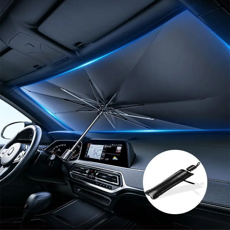 ☀️Car Sunshade – Effective Heat Insulation, UV Block & Easy Foldable Auto Windshield Protector
