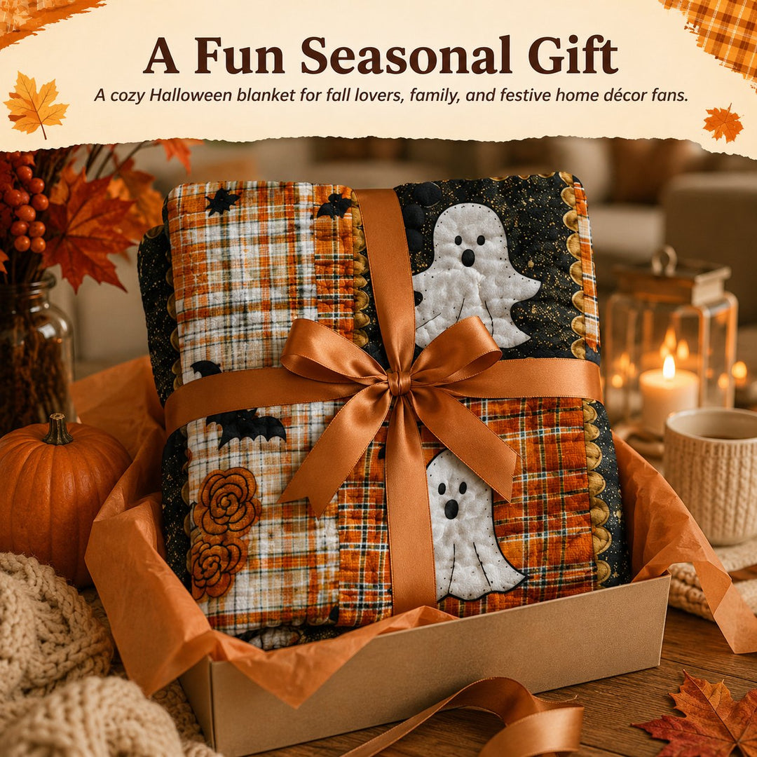 LAST DAY SALE 40%🏆Halloween Patchwork Flannel Blanket