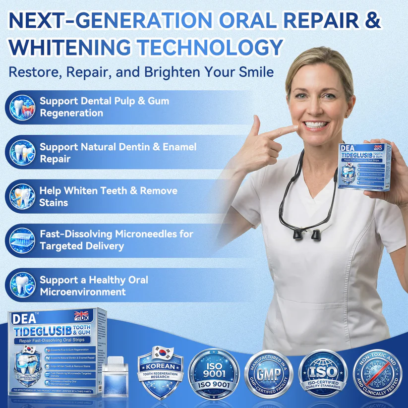 DEA® 🦷 Tideglusib Fast‑Dissolving Tooth &amp; Gum Repair Oral Strips 💥🎉